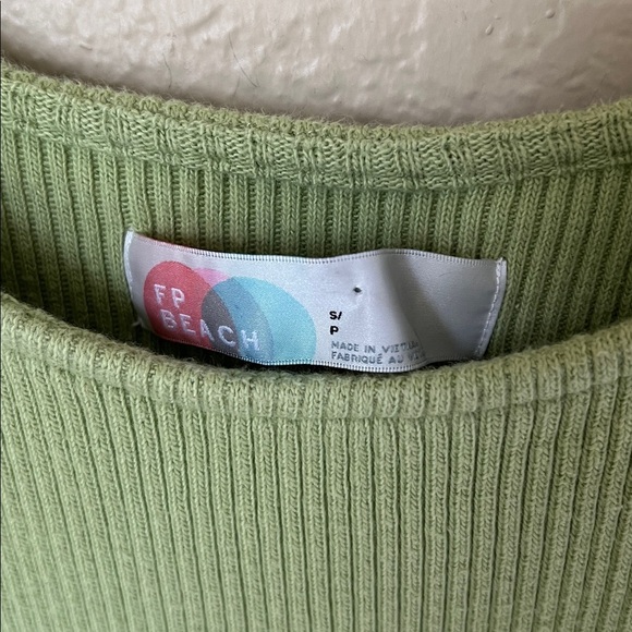 Free people beach green ribbed midi bodycon dress - Picture 5 of 10